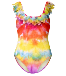 Costume da bagno dal design arcobaleno luminoso