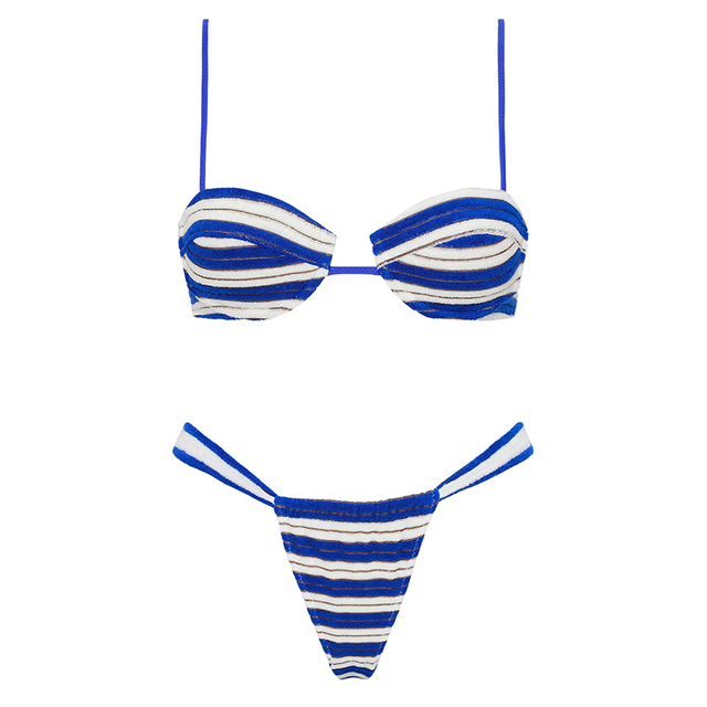 Kvinnor Frill Trims Detaljer Bikini Set